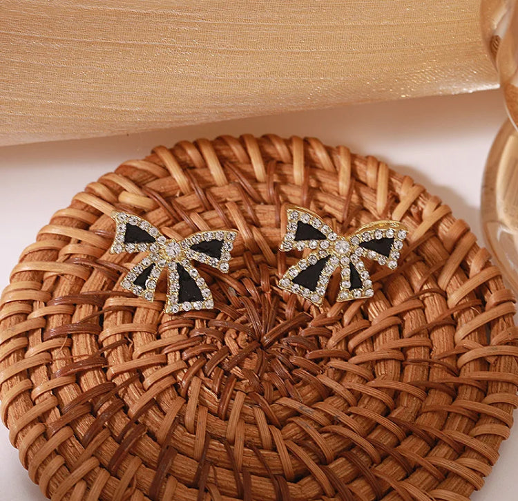 Little Black Bow Studs