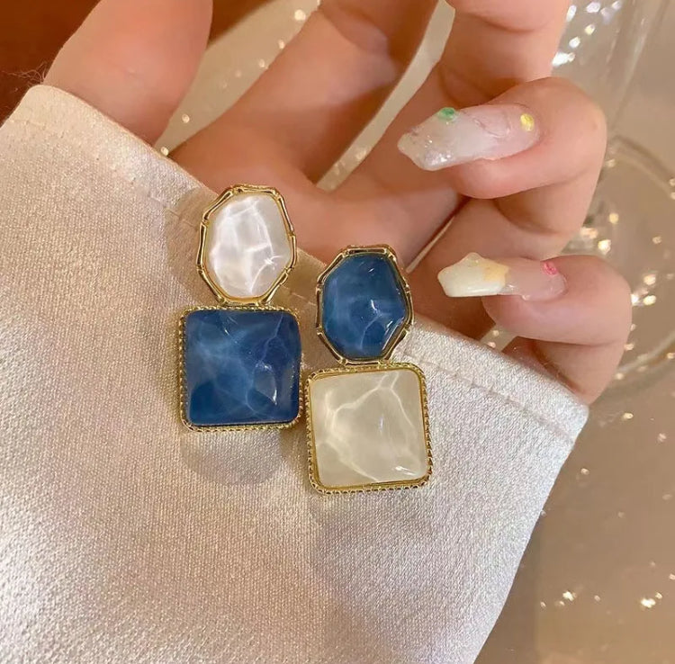 Irregular Square Drop Earrings