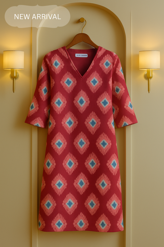 Rosé Revival Ikat Printed Kurta