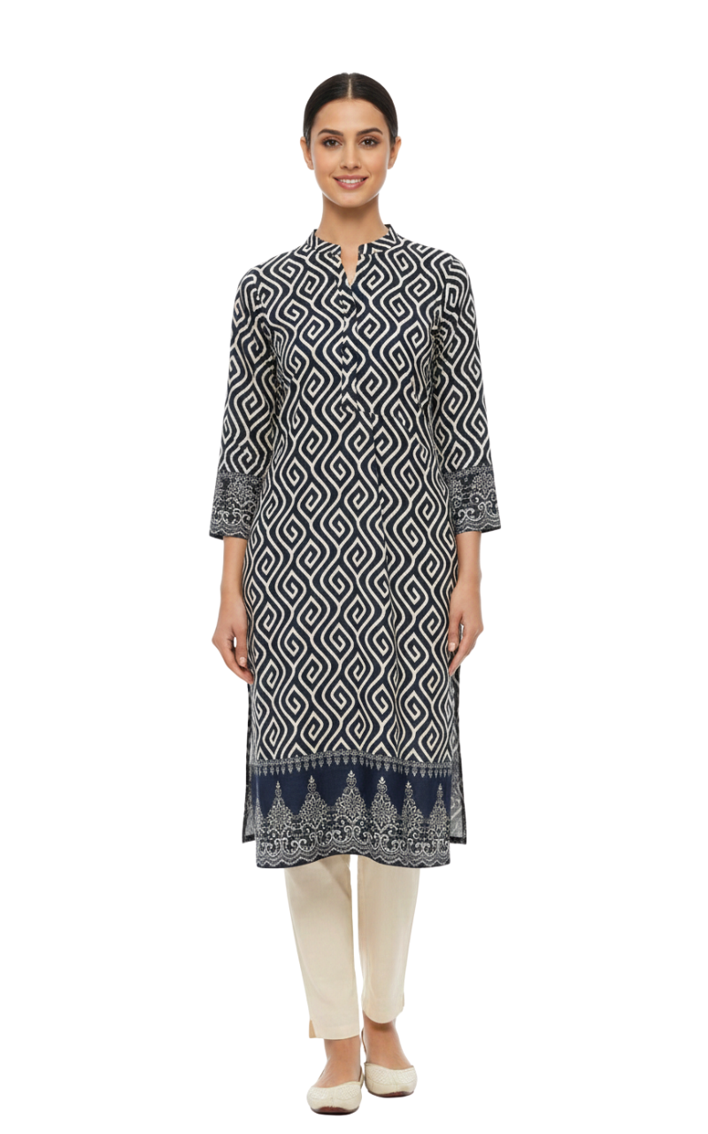 Deep Wave Printed Kurta