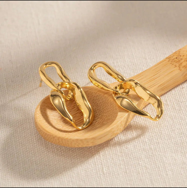 Twisted Gold Hoop Earrings