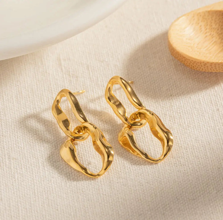 Twisted Gold Hoop Earrings