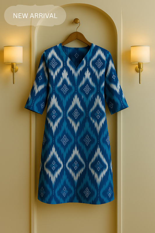 Neelam Ikat Printed Kurta