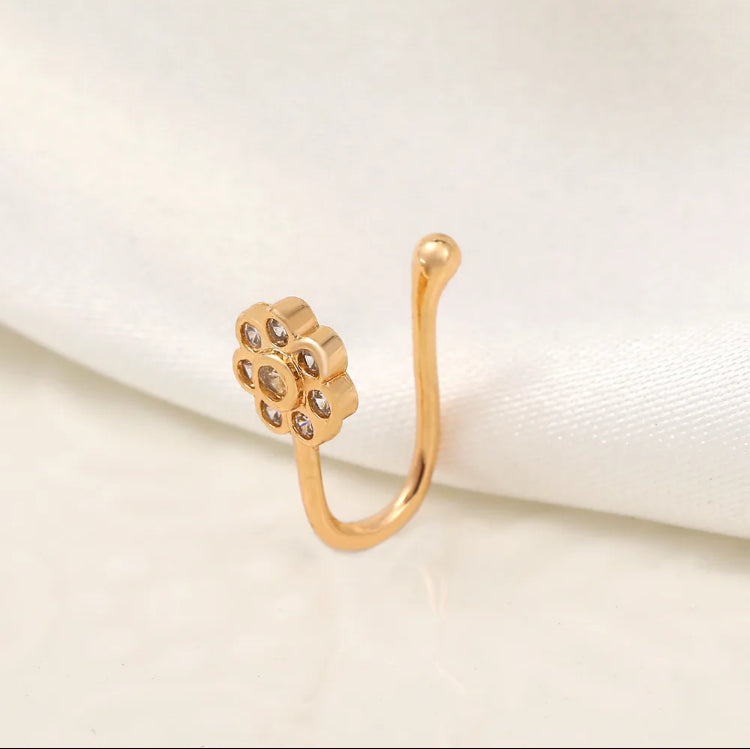 Minimalist Flower No Hole Nose Clip