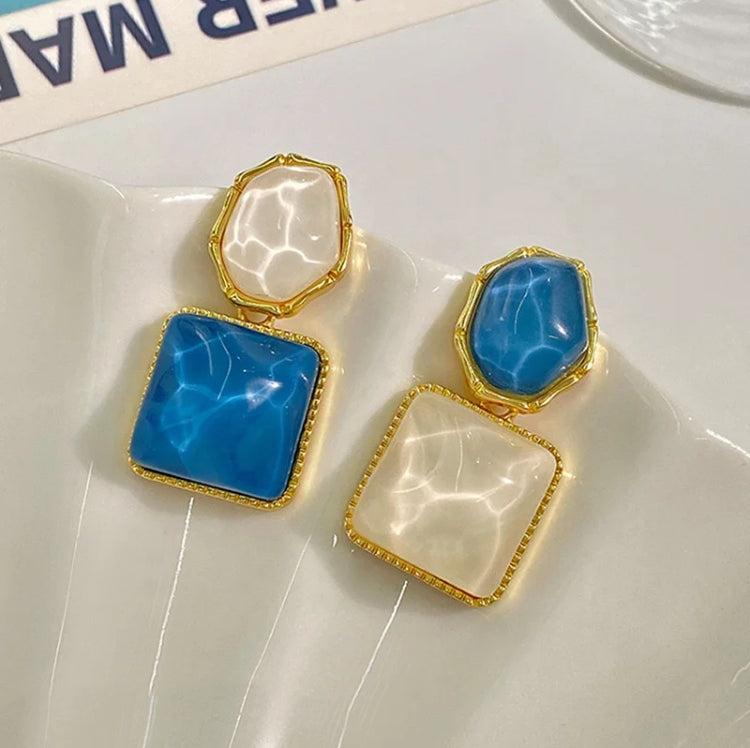 Irregular Square Drop Earrings