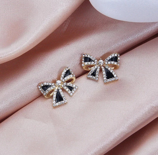 Little Black Bow Studs