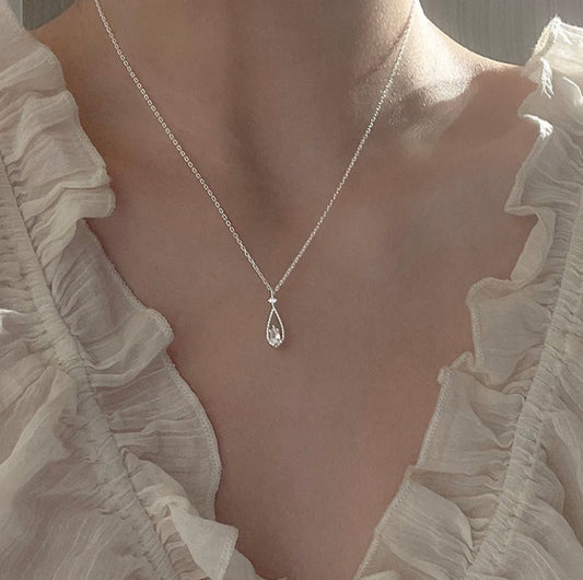 Water Drop Silver plated necklace