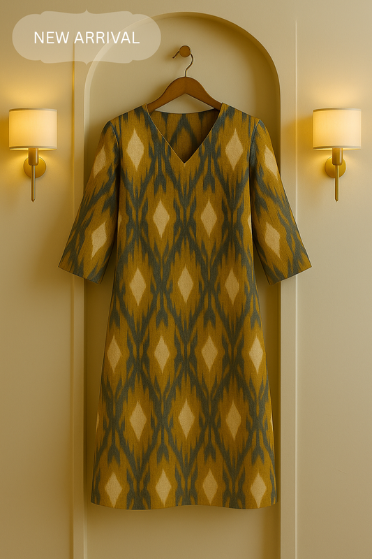 Desert Bloom Ikat Printed Kurta