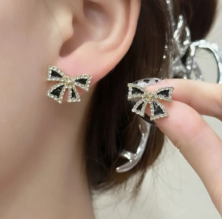Little Black Bow Studs