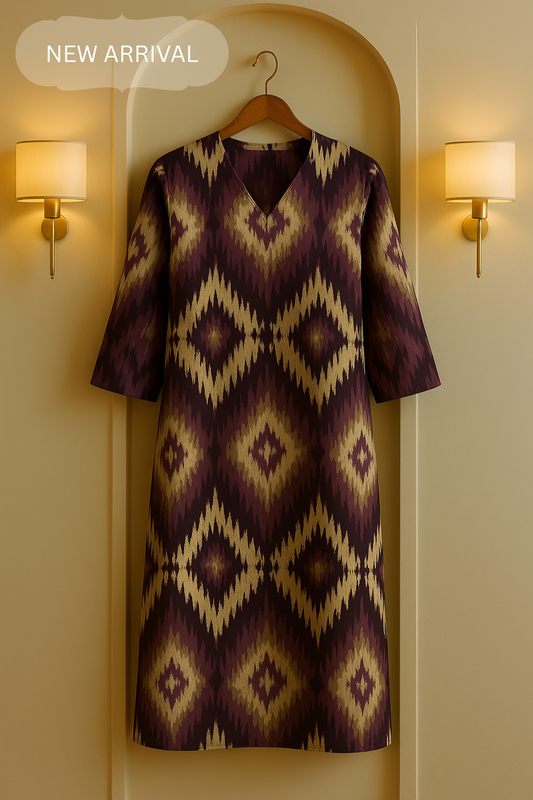 Tribal Rhythm Ikat Printed Kurta
