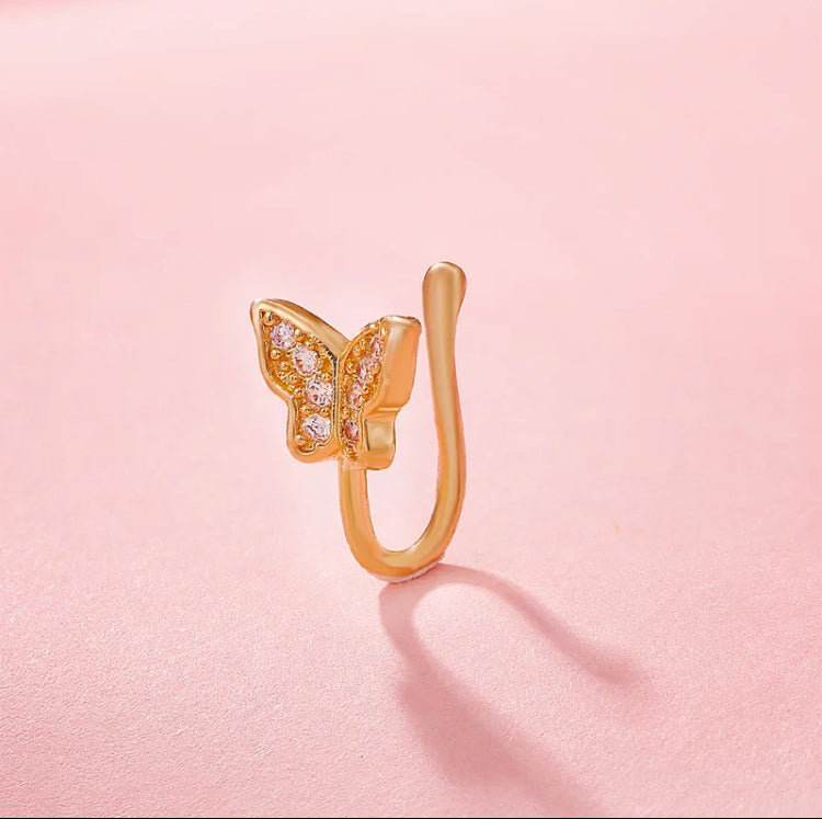 Minimalist Butterfly No hole Nose Clip