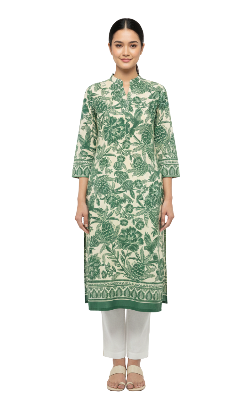 Verdant Vintage Printed Kurta