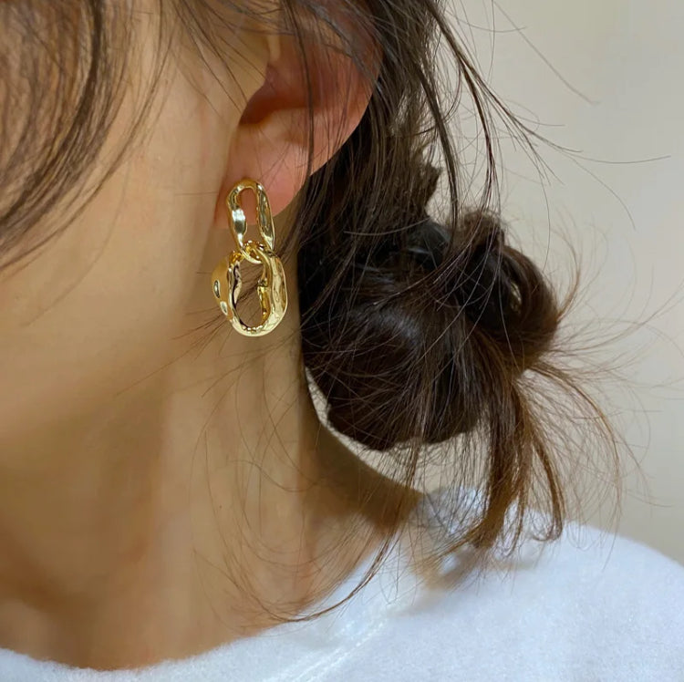 Twisted Gold Hoop Earrings