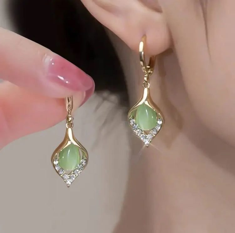 Cat Eye Stone Earrings