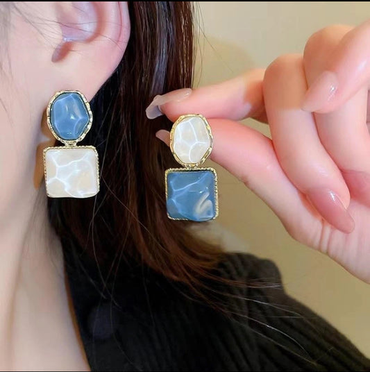 Irregular Square Drop Earrings