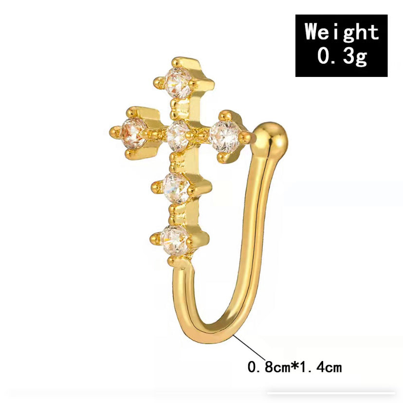 Cross Shape No Hole Nose Clip