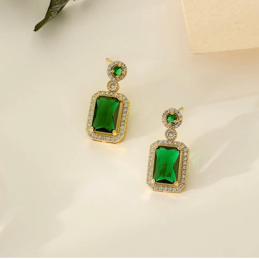 Emerald Danglers Earrings
