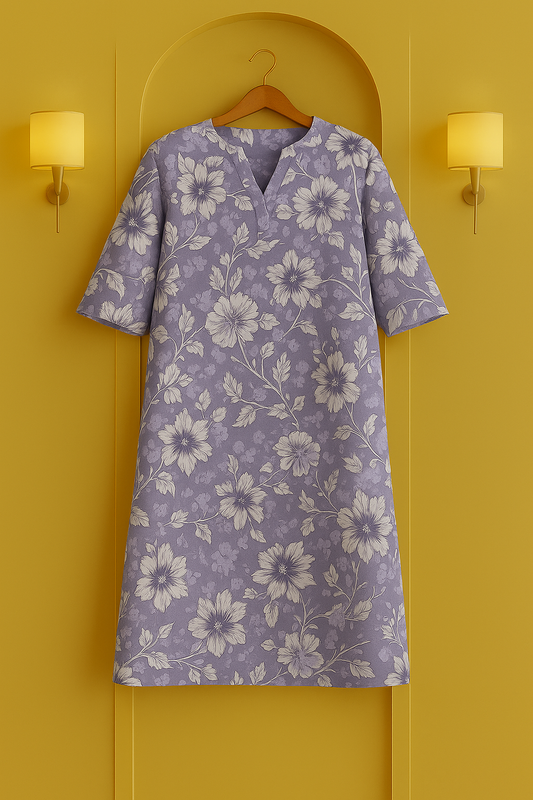 Lilac Grace Floral Printed Kurta