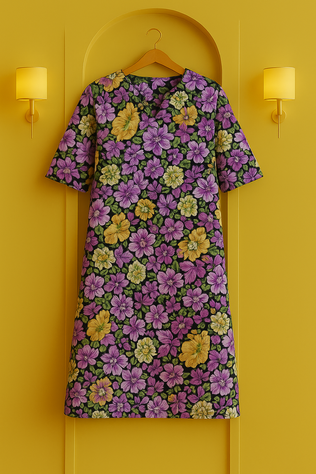Purple Mehfil Floral Printed Kurta