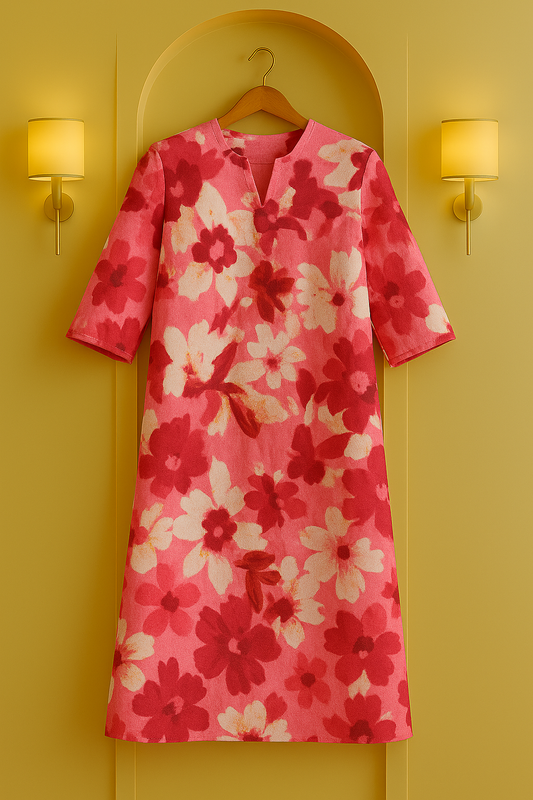 Pink Rave Floral Printed Kurta