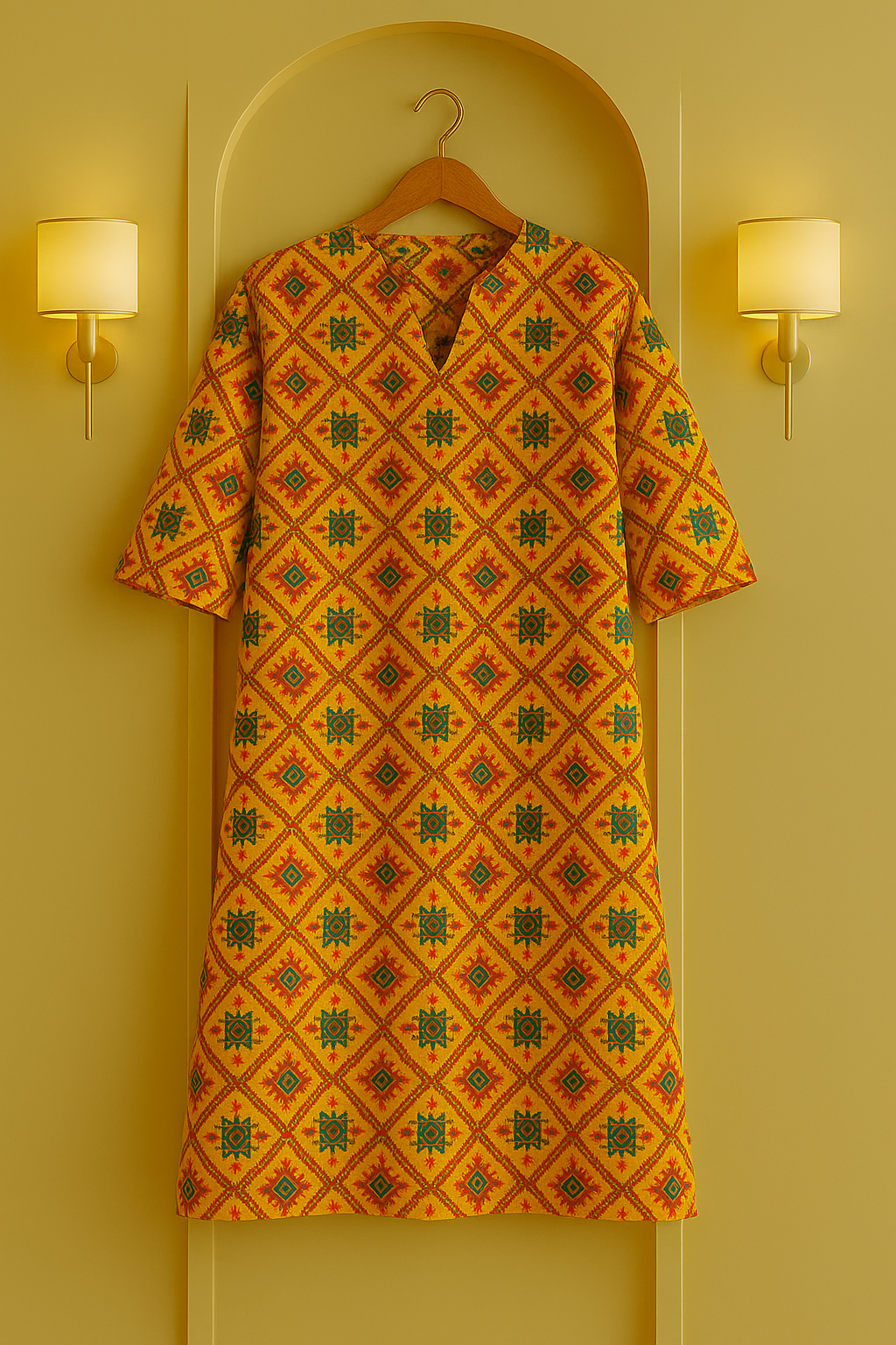 Saanjh Suraj Geometric Printed Kurta