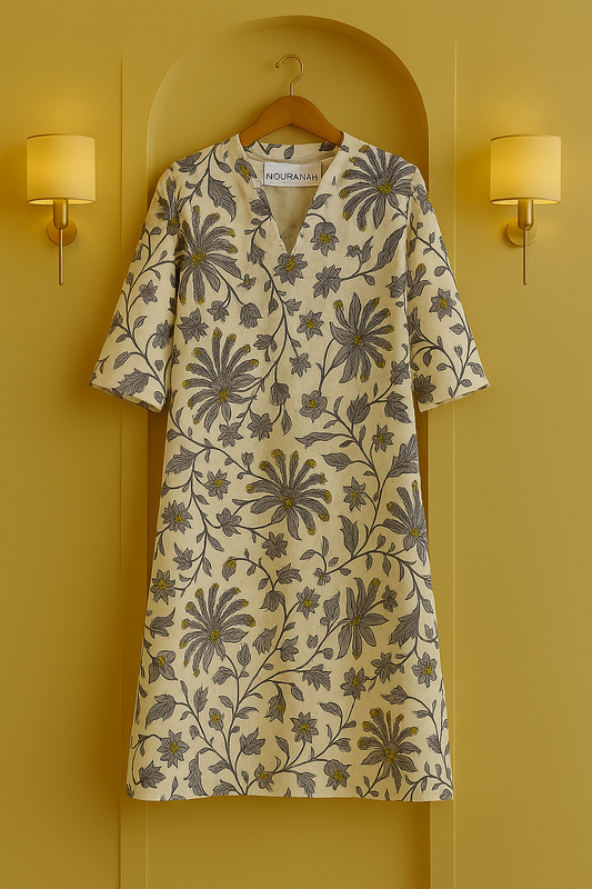 Ashen Flora Printed Kurta