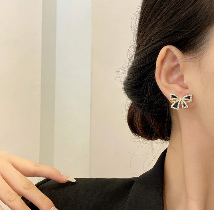 Little Black Bow Studs