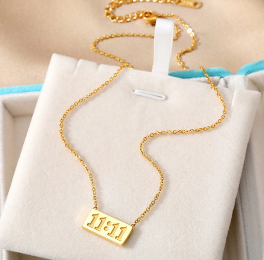 11:11 Square Gold Plated Necklace