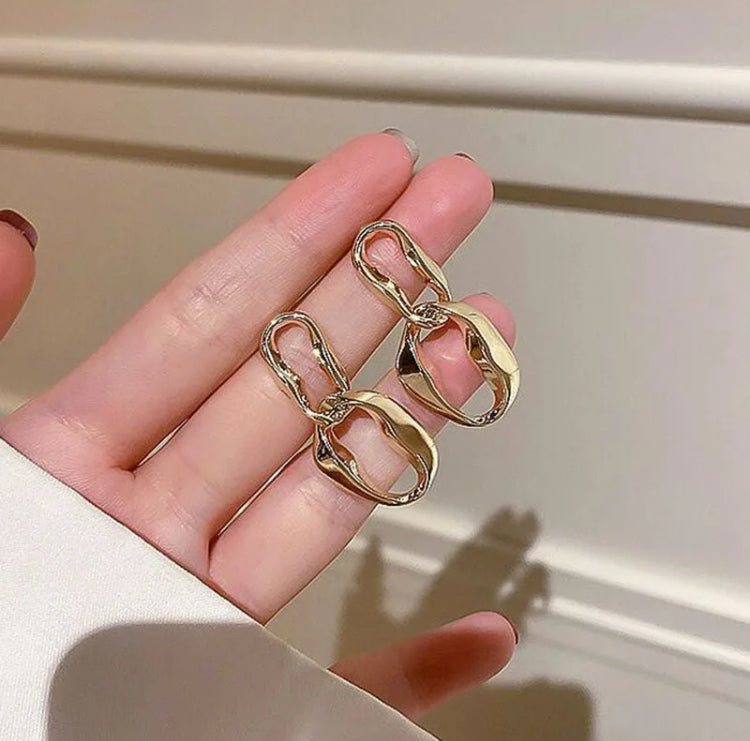 Twisted Gold Hoop Earrings
