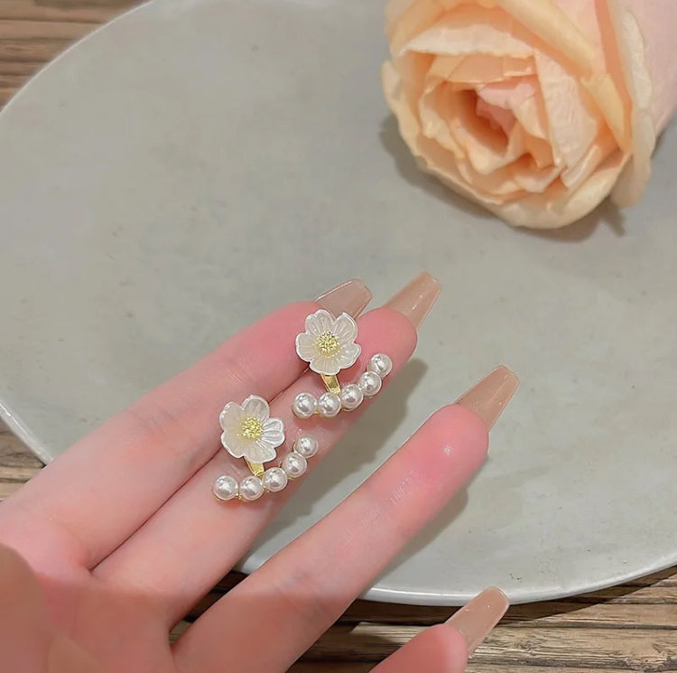Pearl Flower Studs