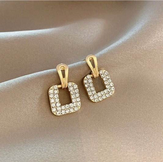 American Diamond Square Stud Earrings
