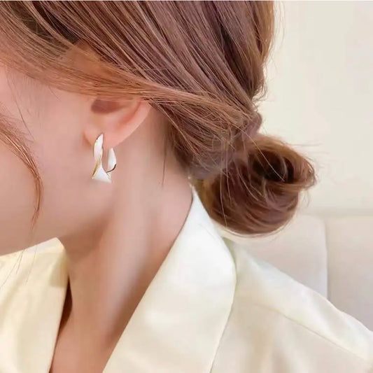 Enamel Rich Hoop Earrings