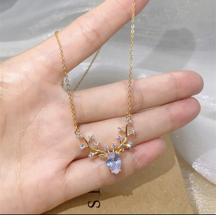 Deer Horn Gold Plated Necklace
