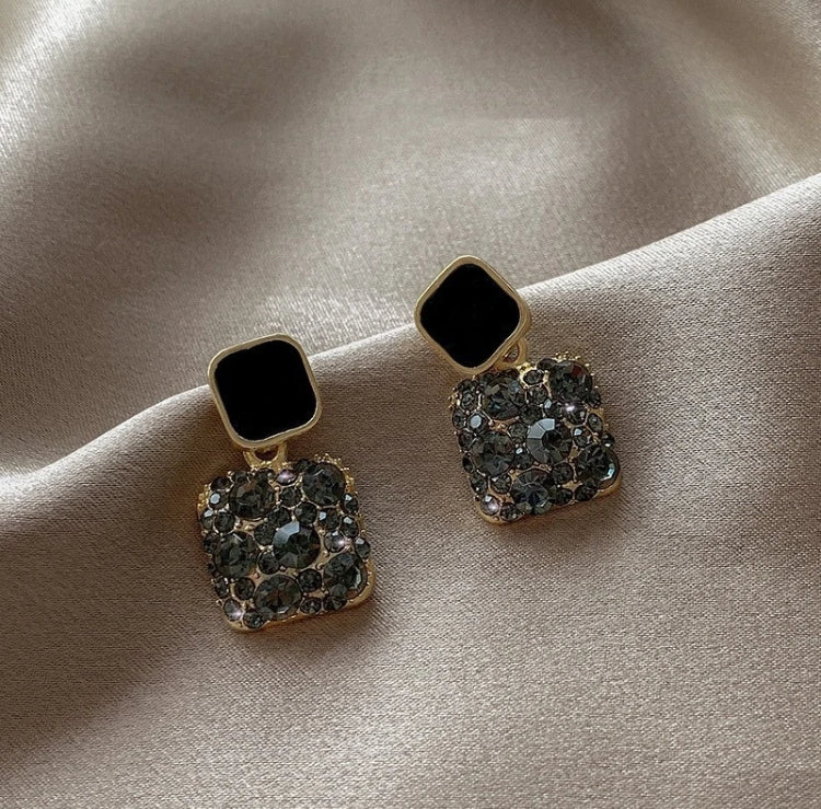 Diamond studed Square Drop Earrings