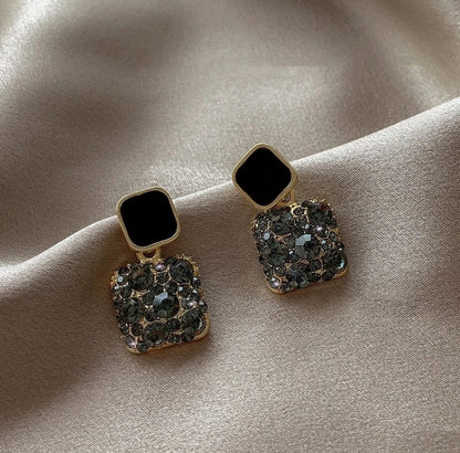 Diamond studed Square Drop Earrings