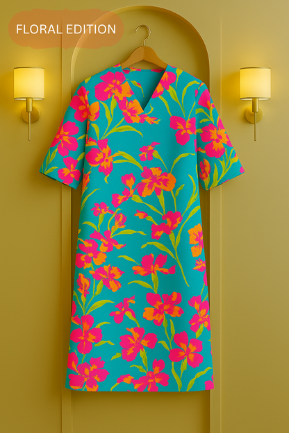 Flamingo Garden Floral Printed Kurta