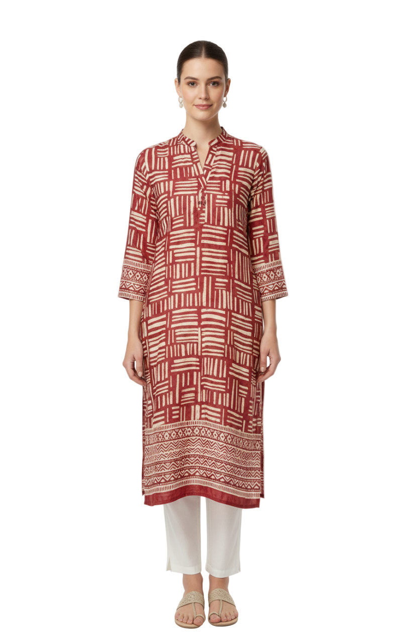 Batik Block Printed Kurta