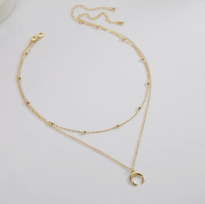 Moon Double Layered Necklace
