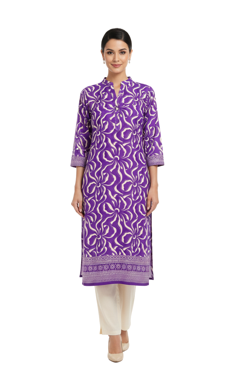 Violet Vortex Printed Kurta