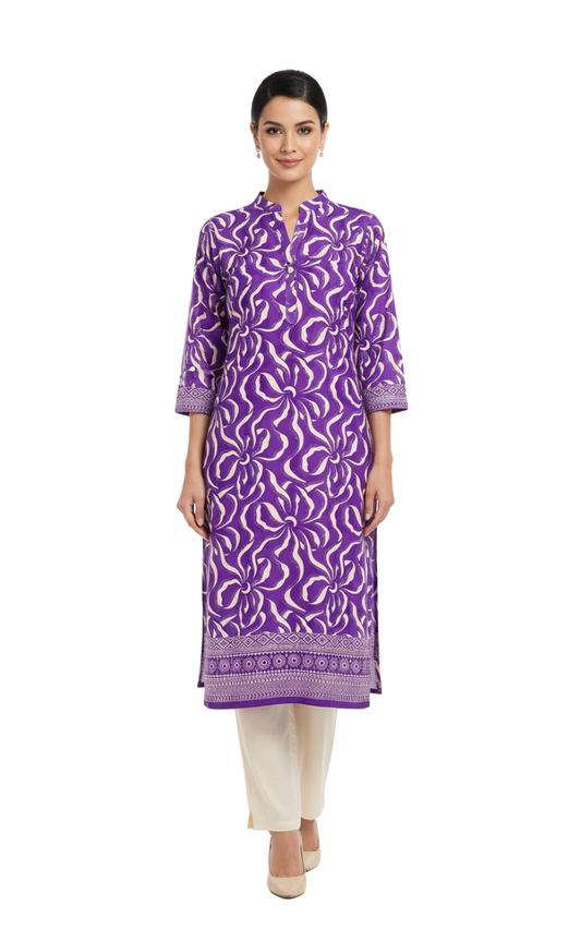 Violet Vortex Printed Kurta