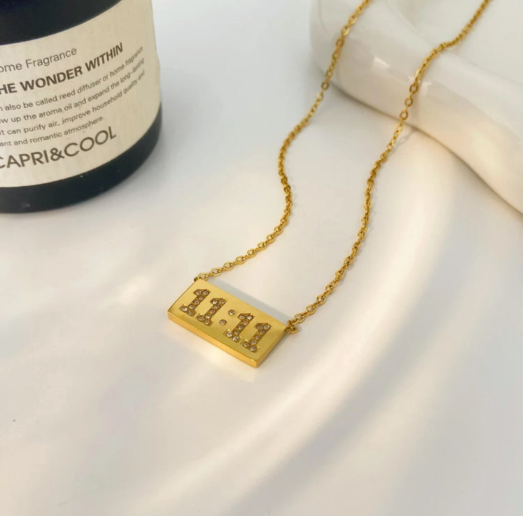11:11 Square Gold Plated Necklace