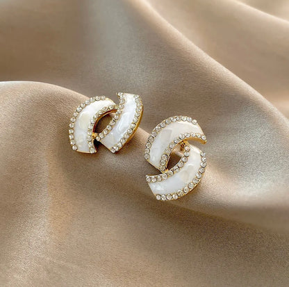 White Twisted Studs