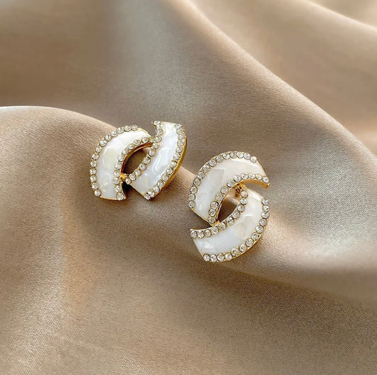 White Twisted Studs