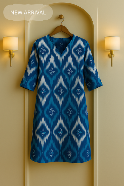 Neelam Ikat Printed Kurta