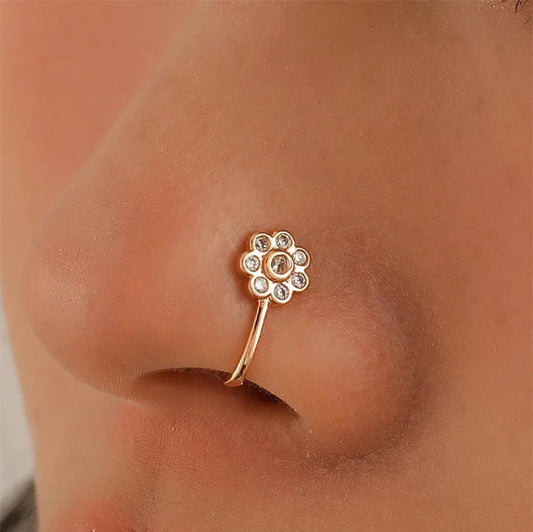 Minimalist Flower No Hole Nose Clip