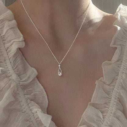 Water Drop Silver plated necklace