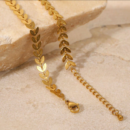 Minimal Leaf Chain Anklet