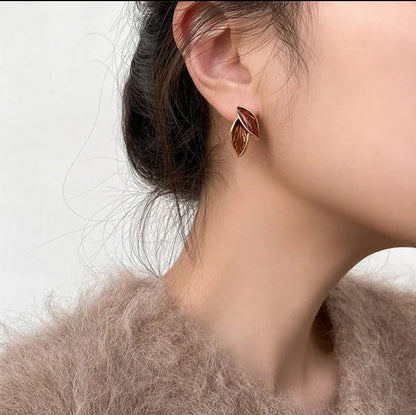 Leaf Enamel Studs