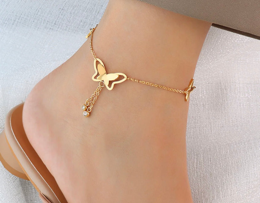 Butterfly Tassel Anklet