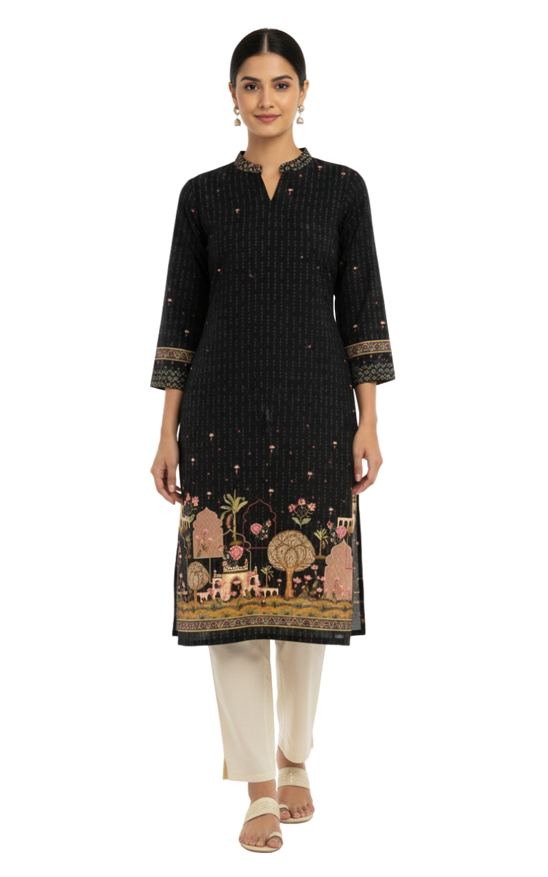 Pichwai Border Kurta